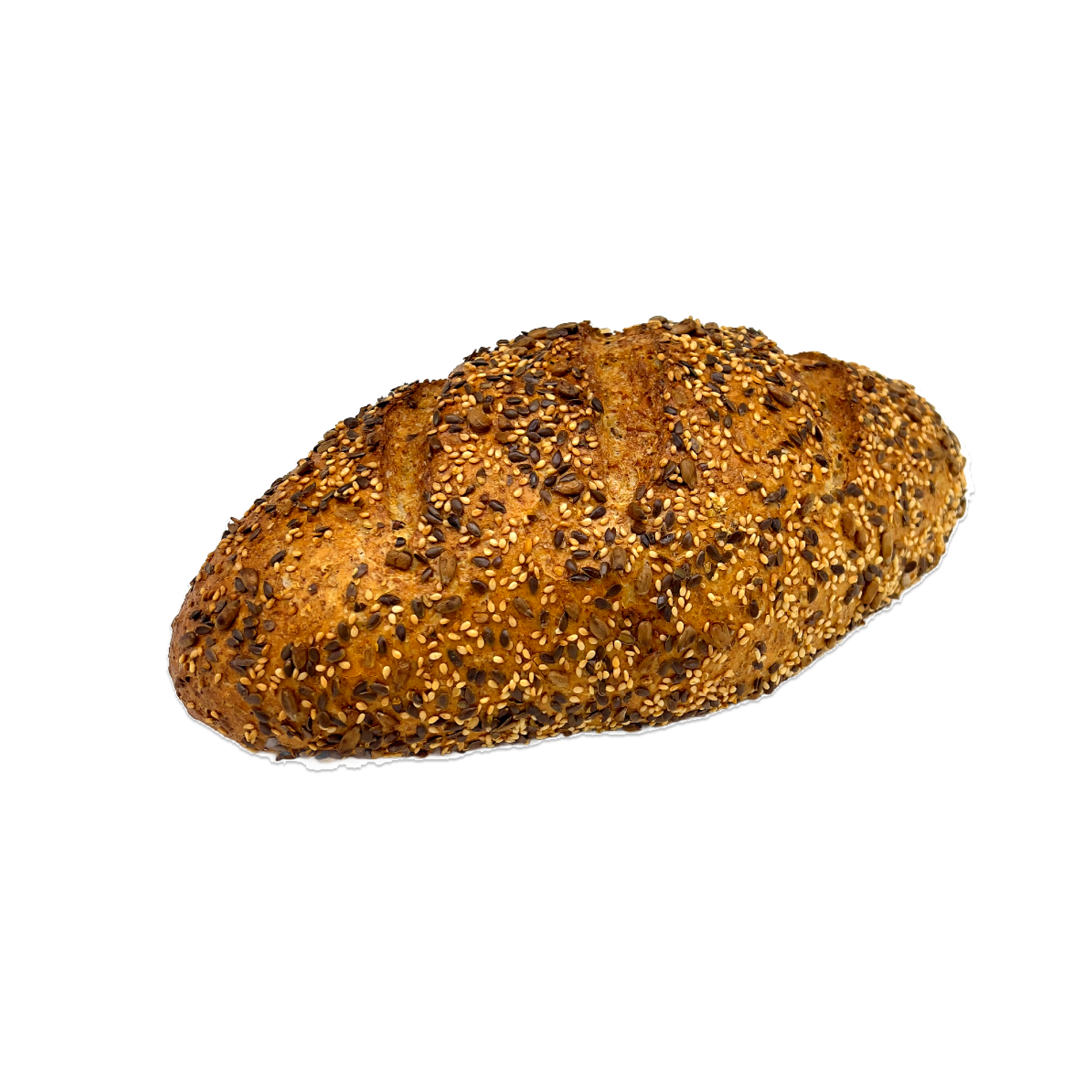 Trekornsbrød m. solsikkekerner, sesam- og hørfrø